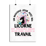 Affiche un mauvais jour avec ma licorne