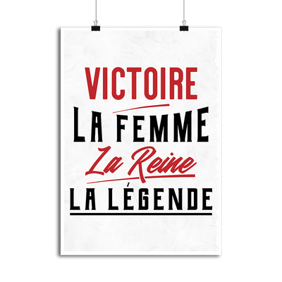 Affiche victoire la femme la reine la légende