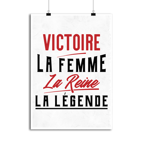 Affiche victoire la femme la reine la légende
