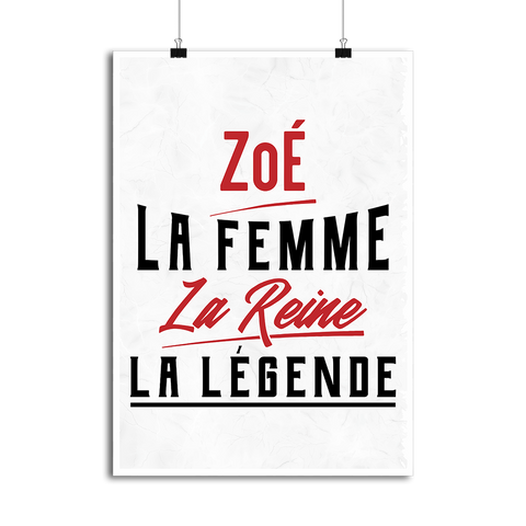 Affiche zoé la femme la reine la légende