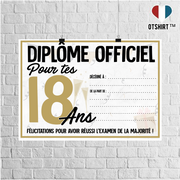 Affiche diplome anniversaire 18 ans