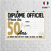 Affiche diplome anniversaire 50 ans