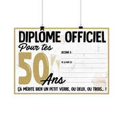 Affiche diplome anniversaire 50 ans