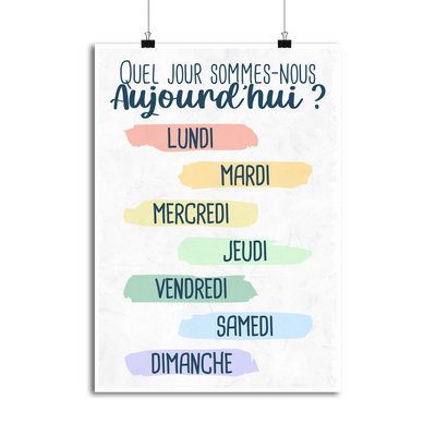Affiche jour de la semaine