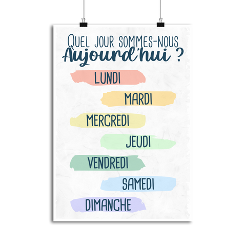 Affiche jour de la semaine