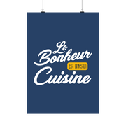 Affiche le bonheur est dans la cuisine