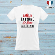 T shirt femme amélie la femme la reine la légende
