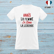 T shirt femme anaïs la femme la reine la légende