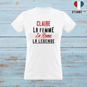 T shirt femme claire la femme la reine la légende