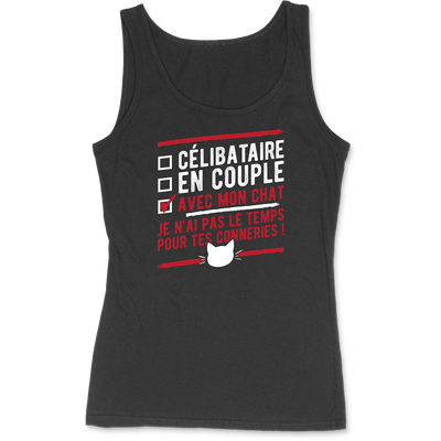 Débardeur femme célibataire avec mon chat