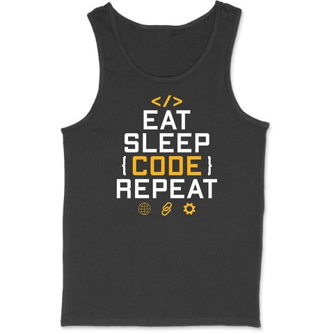 Débardeur homme eat sleep code repeat