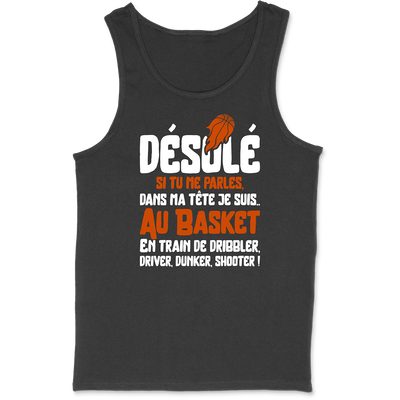 Débardeur homme je suis au basket