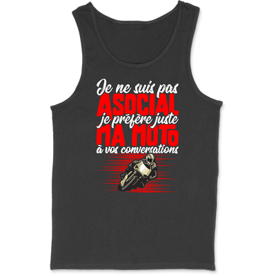 Débardeur homme pas asocial moto