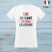 T shirt femme line la femme la reine la légende