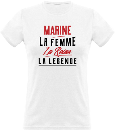 T shirt femme marine la femme la reine la légende