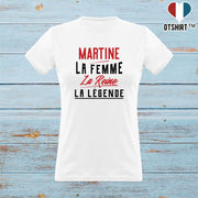 T shirt femme martine la femme la reine la légende