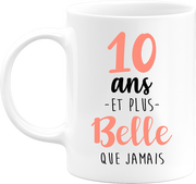 Mug 10 ans et plus belle que jamais