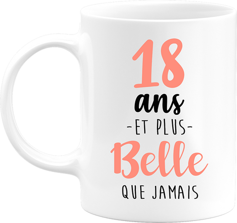 Mug 18 ans et plus belle que jamais