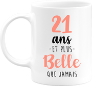 Mug 21 ans et plus belle que jamais
