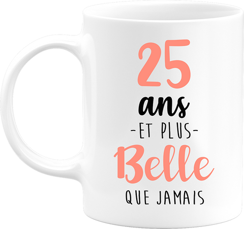 Mug 25 ans et plus belle que jamais