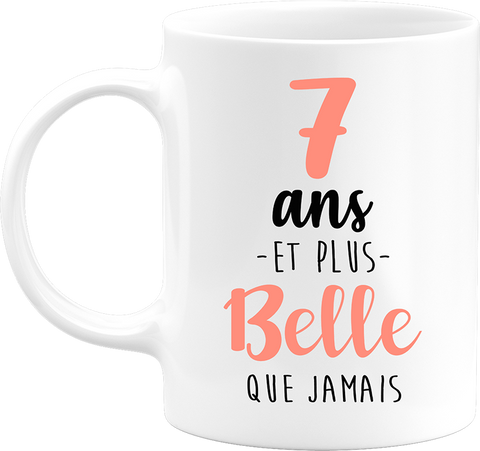 Mug 7 ans et plus belle que jamais