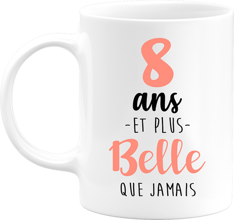 Mug 8 ans et plus belle que jamais