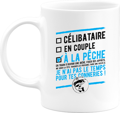 Mug célibataire à la pêche