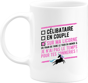 Mug célibataire avec ma licorne