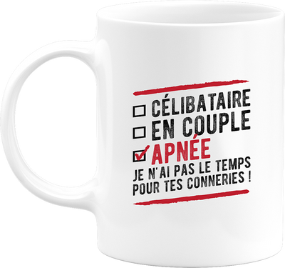 Mug célibataire en couple apnée