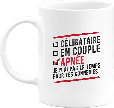 Mug célibataire en couple apnée