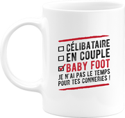 Mug célibataire en couple baby foot