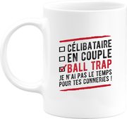 Mug célibataire en couple ball trap