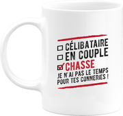 Mug célibataire en couple chasse