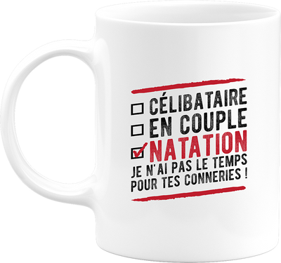 Mug célibataire en couple natation