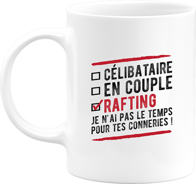 Mug célibataire en couple rafting