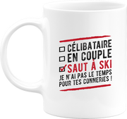 Mug célibataire en couple saut à ski