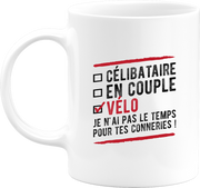 Mug célibataire en couple vélo