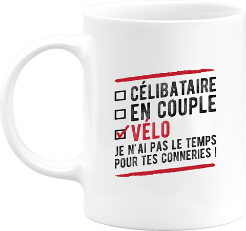 Mug célibataire en couple vélo