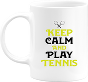 Mug keep calm and play tennis