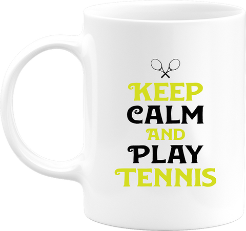 Mug keep calm and play tennis