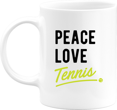 Mug peace, love, tennis