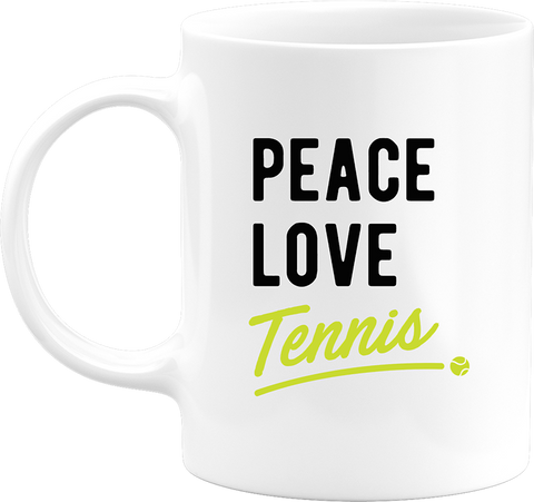 Mug peace, love, tennis