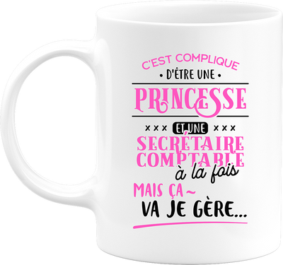 Mug princesse et secrétaire comptable