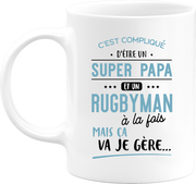 Mug super papa et rugbyman
