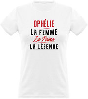 T shirt femme ophélie la femme la reine la légende