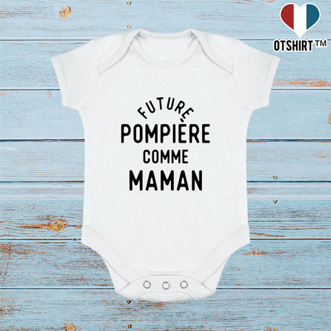 Body bébé Future pompière comme maman