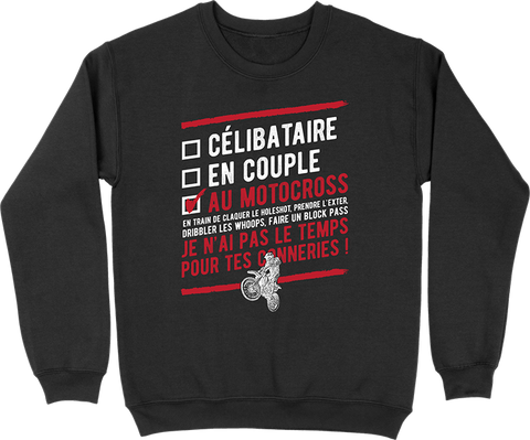Pull homme célibataire au motocross