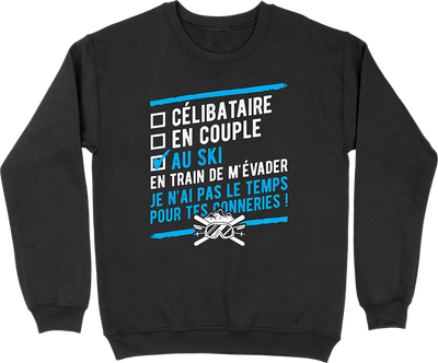 Pull homme célibataire en couple au ski