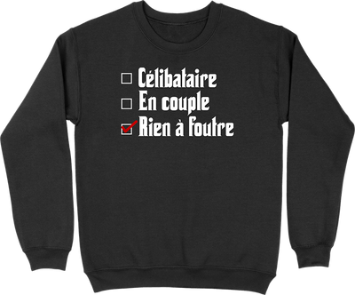 Pull homme célibataire en couple rien à foutre