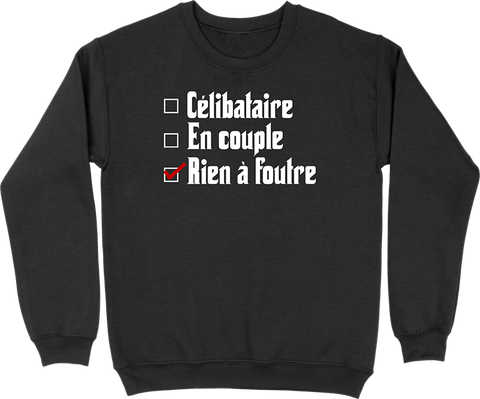 Pull homme célibataire en couple rien à foutre